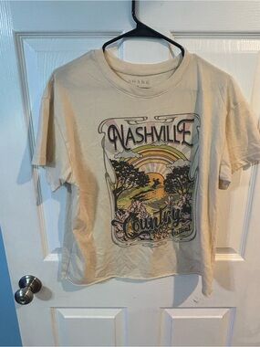 Awake Cream Casual Crewneck Tee